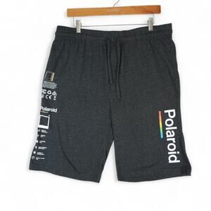 Polaroid Jam Shorts Mens XL Dark Gray Cotton Blend Graphic Loungewear‎ Sleepwear